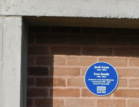 Image of proposed blue plaque commemorating Jack Lynn and Ivor Smith, Park Hill's architects